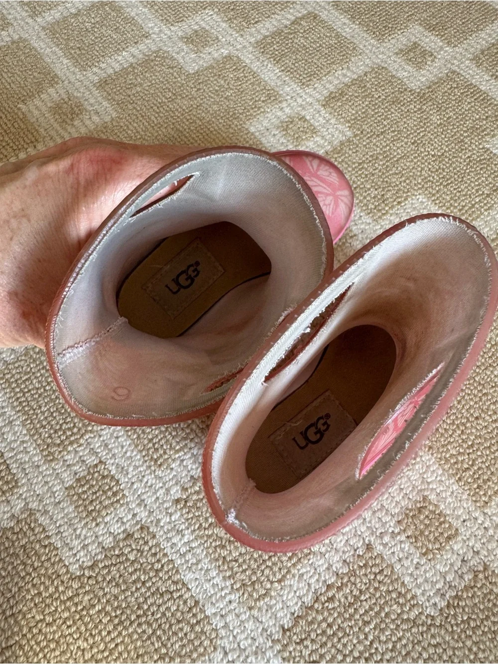 UGG Rahjee Butterflies Waterproof Rain Boots Pink Toddler Girls Size 6